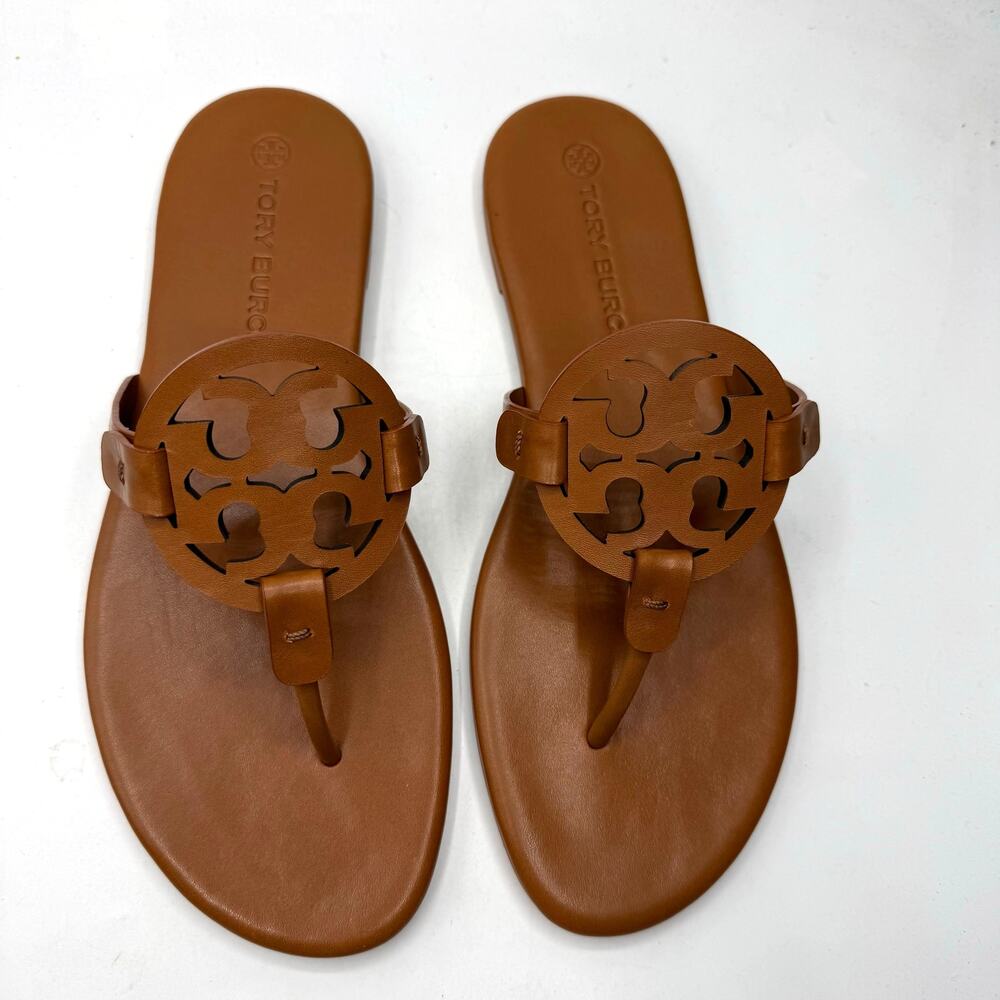 NEW NWT Tory Burch Miller Soft Calf Leather Sandals in Miele US 10 - Picture 2 of 8